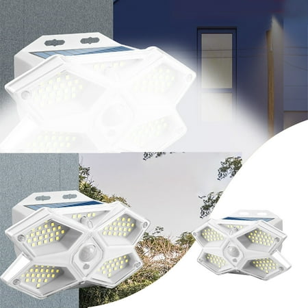 

kosheko Solar Powered Motion Sensor Outdoor Wall Light Waterproof IP65 Super Bright LEDs for Fence & Garden Decor Auto Dimming White White