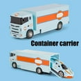 thumbnail image 4 of Alloy Car Model, 1:64 Small Trailer Container Truck, Friction Edition Power Childrens Toy Car Model Ornament, 4 of 6