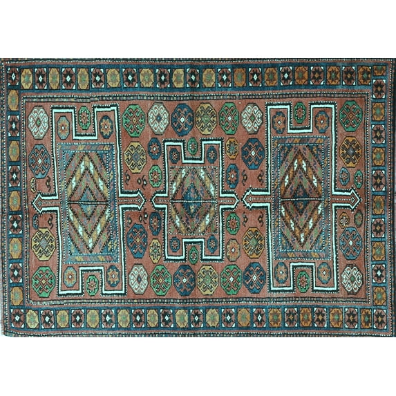 Ahgly Company Indoor Rectangle Persian Light Blue Traditional Area Rugs, 8' x 12'