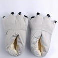 thumbnail image 4 of ZTTD Adult Women Plush Indoor Slippers Funny Animal Paw Shoes Gray, 4 of 5