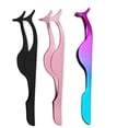 thumbnail image 1 of Pinzas para pestañas, herramienta profesional para aplicar extensiones de pestañas postizas, pinza removedora de acero inoxidable, 1 of 6