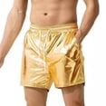 thumbnail image 1 of MYG Mens Wet Look Trunks Sports Bodybuilding Shorts Beach Fitness GYM Short Pants, 1 of 9