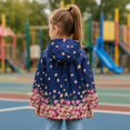 thumbnail image 4 of Sewkxo Toddler Rain Jacket Waterproof Hooded Rain Coats for Girls Windbreaker Outwear,Navy 110, 4 of 6