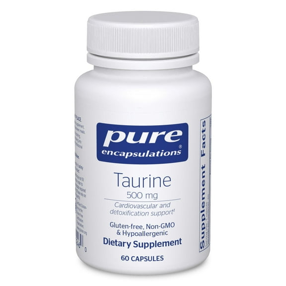 Pure Encapsulations Taurine 500 mg | Amino Acid Supplement for Liver, Eye Health, Antioxidants, Heart, Brain, and Muscles* | 60 Capsules