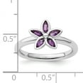 thumbnail image 3 of Sterling Silver Amethyst Flower Ring, 3 of 5