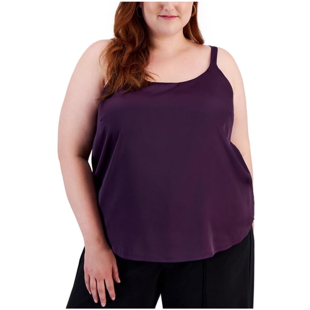 bar III Débardeur Sans Manches à Encolure Dégagée pour Femmes, Violet, Grande Taille, 1X