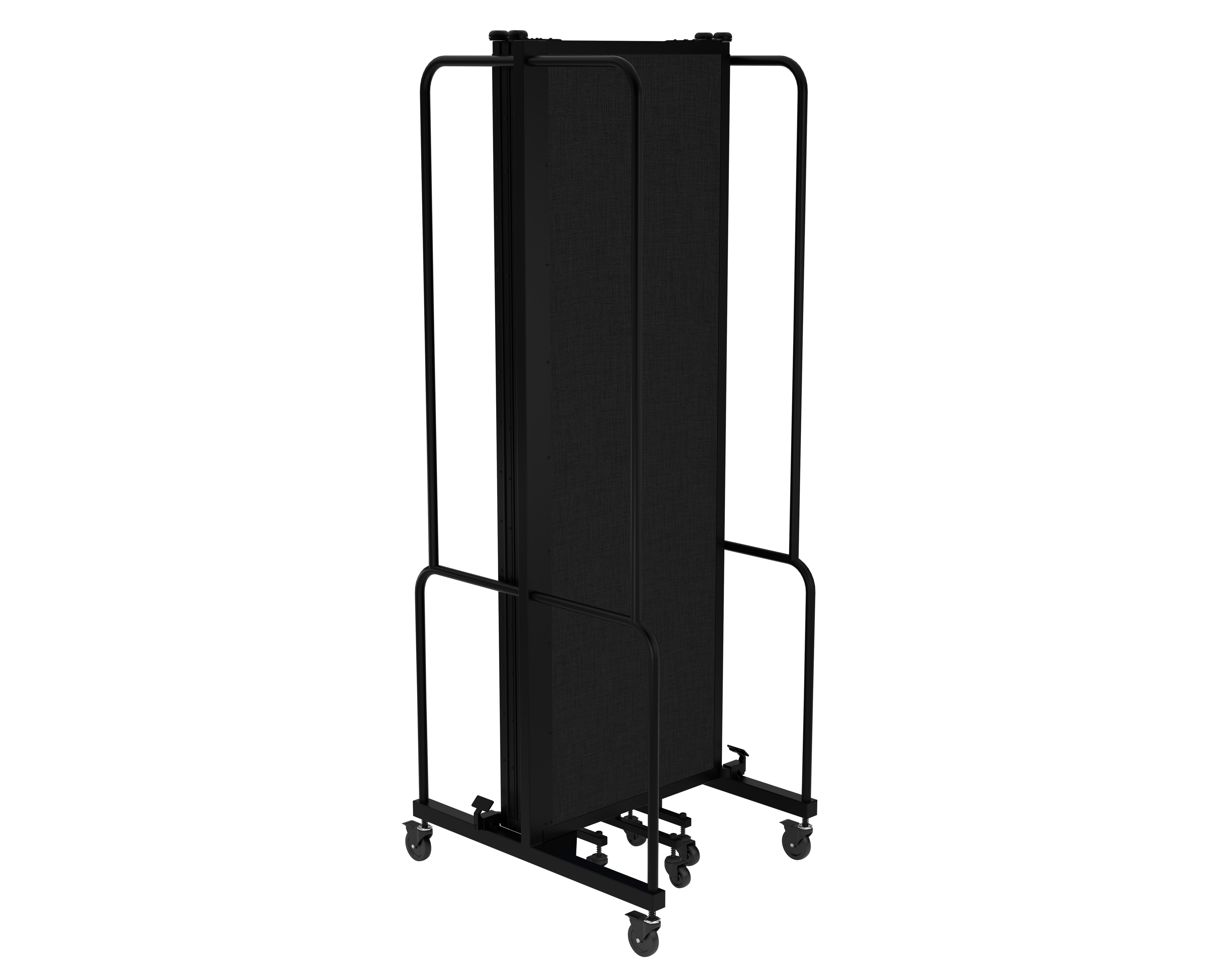 Hampden Furnishings Otis Collection Portable Room Divider, 5 Black Panels, Black Frame