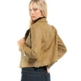 thumbnail image 3 of Made by Olivia Women's Long Sleeve Zipper Closure Moto Biker Faux Leather Jacket, 3 of 7