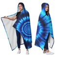 thumbnail image 2 of Wearable Blanket,Blue Tie Dye Spiral Pattern Hooded Wearable Sherpa Blanket for Adults & Teens,Winter Poncho Shawl Wrap Cape Thick Warm,60"x80", 2 of 5