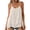 Beige, variant on Women's Spaghetti Strap Tank Tops Double Layer Flowy Ruffle Hem Camisole Adjustable Summer Tops Beige