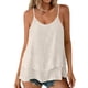 thumbnail image 3 of TaTaai Women's Casual Sleeveless Double Layer Flowy Slub Cotton Adjustable Spaghetti Strap Camisole Top Ladies Soft Comfortable for Daily Travel Shopping Streetwear All Season Wear Gift, 3 of 8