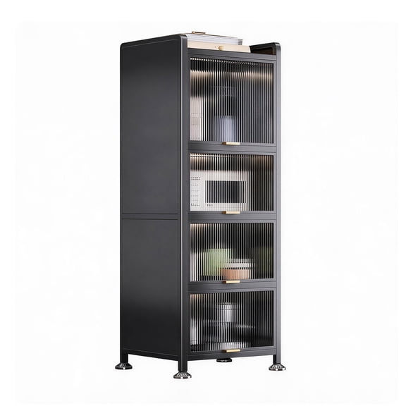 Joybos 5-Tier Narrow Metal Storage Cabinet, Floor-Standing Kitchen Shelf Rack for Microwave/Oven, Refrigerator Gap Organizer