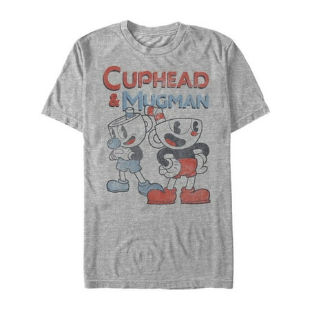Cuphead Best Friends Mugman Mens Distressed Graphic T