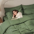 thumbnail image 3 of Juego de edredón Anluoer Queen, color verde oliva, 7 piezas, cama en bolsa, 3 of 7