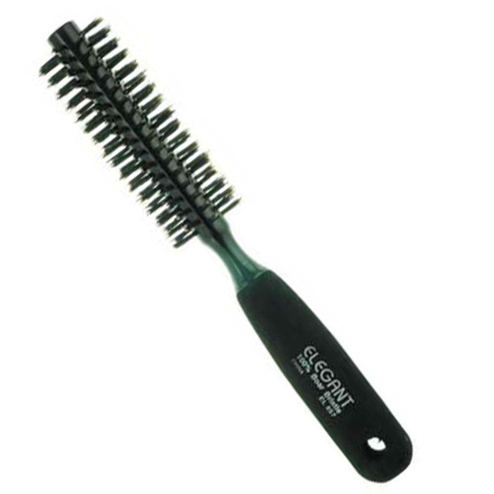 Elegant 1.5' Dark Green Styling Round Hair Brush with Foam Handle