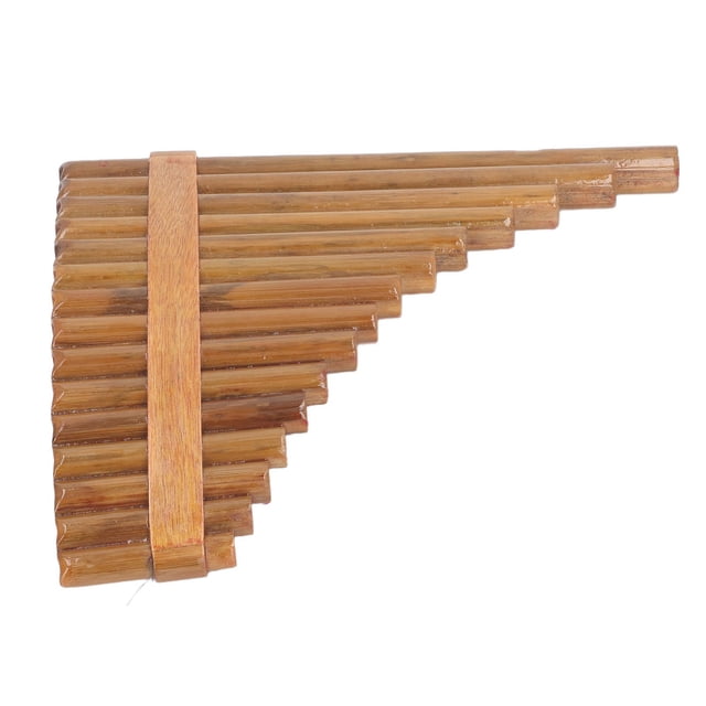 15 Pipes Brown Pan Flute, G Key Chinese Traditional Musical Instrument Pan Pipes Woodwind Instrument, Pan Pipe Flute Mouthpiece and Long Pipes for Beginners Learning Teaching