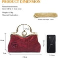 thumbnail image 3 of LZCKDPX Women Evening Bag Floral Embroidery Clutch Bag Vintage Handbag Bridal Wedding Purse Elegant Shoulder Bag,Wine Red,bag, 3 of 7