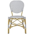 thumbnail image 3 of Safavieh Lisbeth Outdoor Striped Side Chair, Set of 2 - Grey/White, 3 of 11