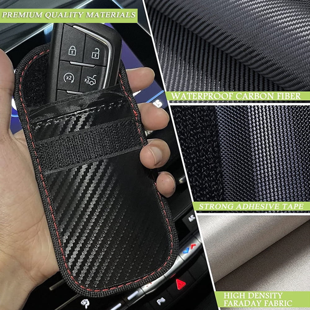 Faraday Faraday Box With 2 Pack Faraday Pouch, Key Fob Protector, Keyless Entry Car Key Safe Protector RFID Anti-Theft Signal Blocking Cage For Car Keys