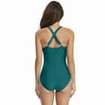 thumbnail image 3 of Lopsie TEMPTATION V Neck Tummy Control Swimwear Halter One Piece Slimming Vintage Retro Swimsuit Womens Ruched Push Up Bathing Suit, 3 of 6
