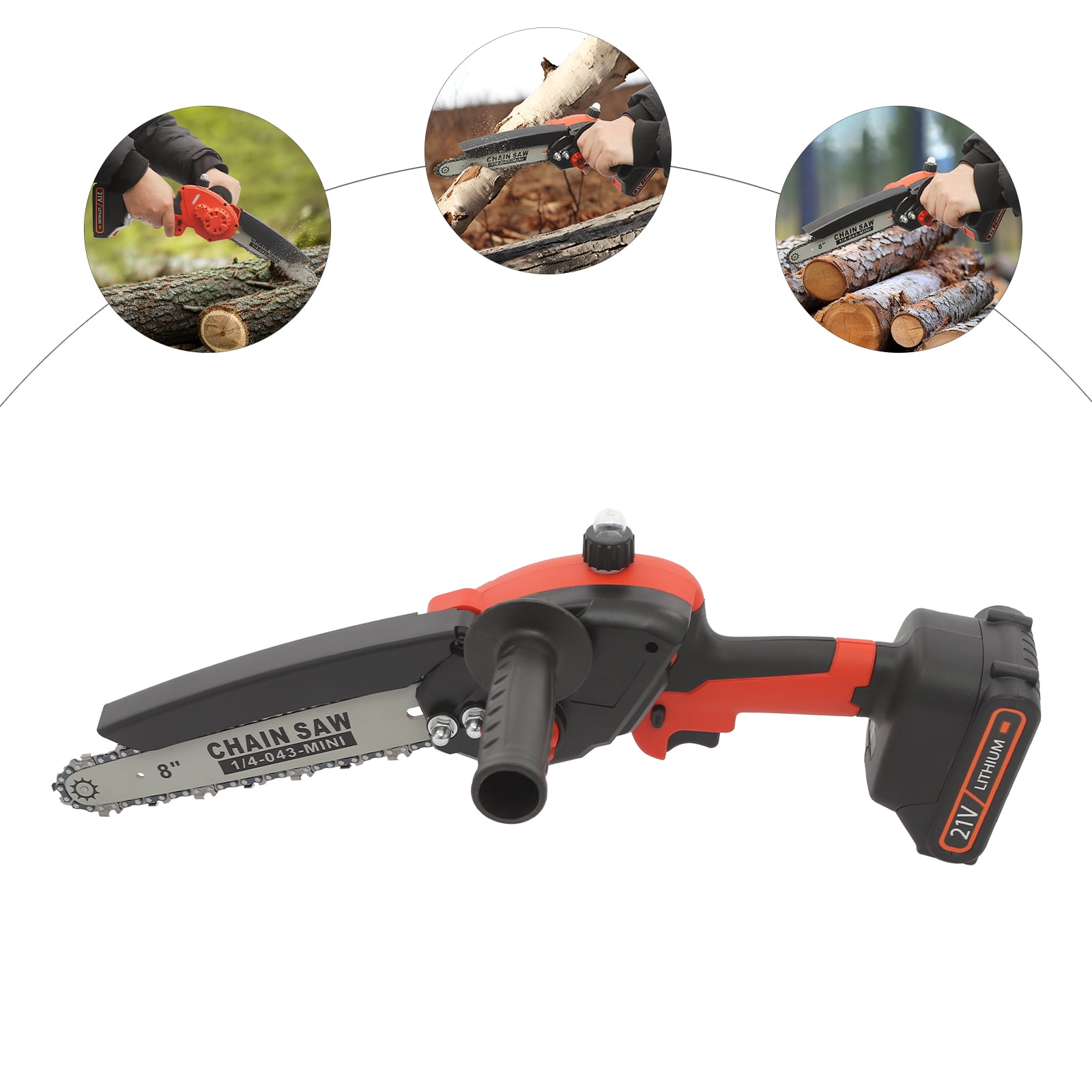 800W Mini Chainsaw, 8 inch Handheld Electric Chainsaw, Cordless Mini Chain Saw