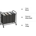 thumbnail image 5 of Wisdom Star 4 Bag Laundry Sorter with Heavy Duty Roller with Removable Clothes Bag and Laundry Organizer, Black, 5 of 10