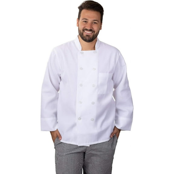 Elite Kitchens Apparel Professional Restaurant White Chef Coat Size X-Large