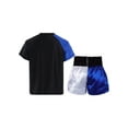 thumbnail image 4 of Hansber Kids Boys Boxer Costume Set Short Sleeve Active T-shirt with Boxing Shorts Set for Role Blue&White 12, 4 of 6