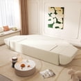 thumbnail image 5 of New 3-in-1 Convertible Sofa Bed, 79.5" Modern Deep Seat Couch with 2 Pillows, 3-Seater Sofa, Sparkling Chenille Fabric Sofa,Chaise Lounge for Living Room, Studio,Office,Beige, 5 of 6