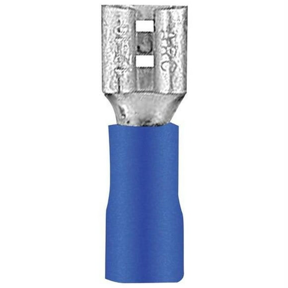 Non-insulated Female Quick Disconnect, 100 Pk -blue; 16 - 14 Gauge; .250
