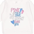 thumbnail image 3 of Inktastic Pink or Blue, Big Brother Loves You Footprints and Heart Toddler Sweatshirt, 3 of 4