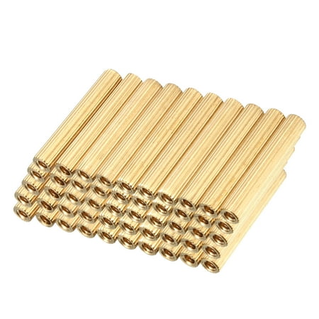 

50pcs Brass Round Straight Female Thread Standoff Spacer M2x3x19mm