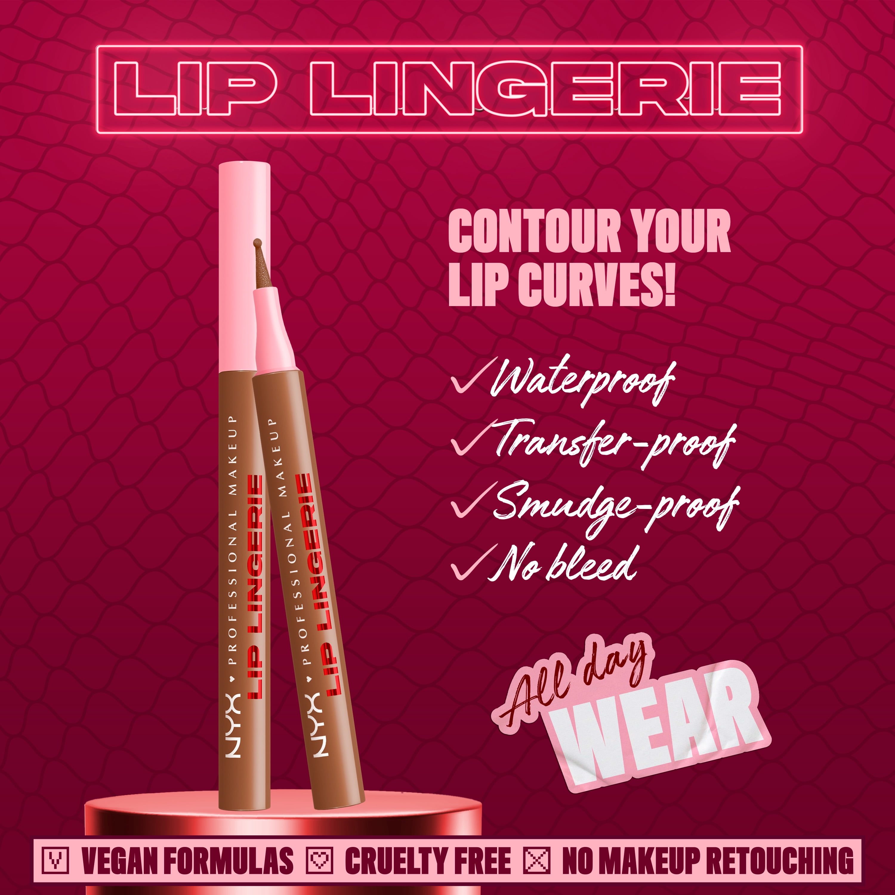 NYX Professional Makeup Lip Lingerie Lip Liner Stain, Waterproof Lip Color,Steamy Spice, 0.03 fl oz