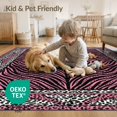 thumbnail image 4 of ODIKA Pink Stripe Spotted Print Border Mixed Bold Striped Zebra Leopard Refined for Dining Room, Under Table, Home Office, Non-Slip Chair-Friendly, 4 of 7