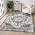 thumbnail image 2 of Area Rugs for Living Room, 4'x6' Washable Moroccan Low Pile Non-Slip Soft Print Pattern Rug for Bedroom Kitchen Dining Room Entryway - Green, 2 of 9