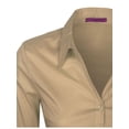 thumbnail image 5 of KOGMO Womens Basic Long Sleeve Button Down Shirts Office Work Blouse (S-3X), 5 of 7