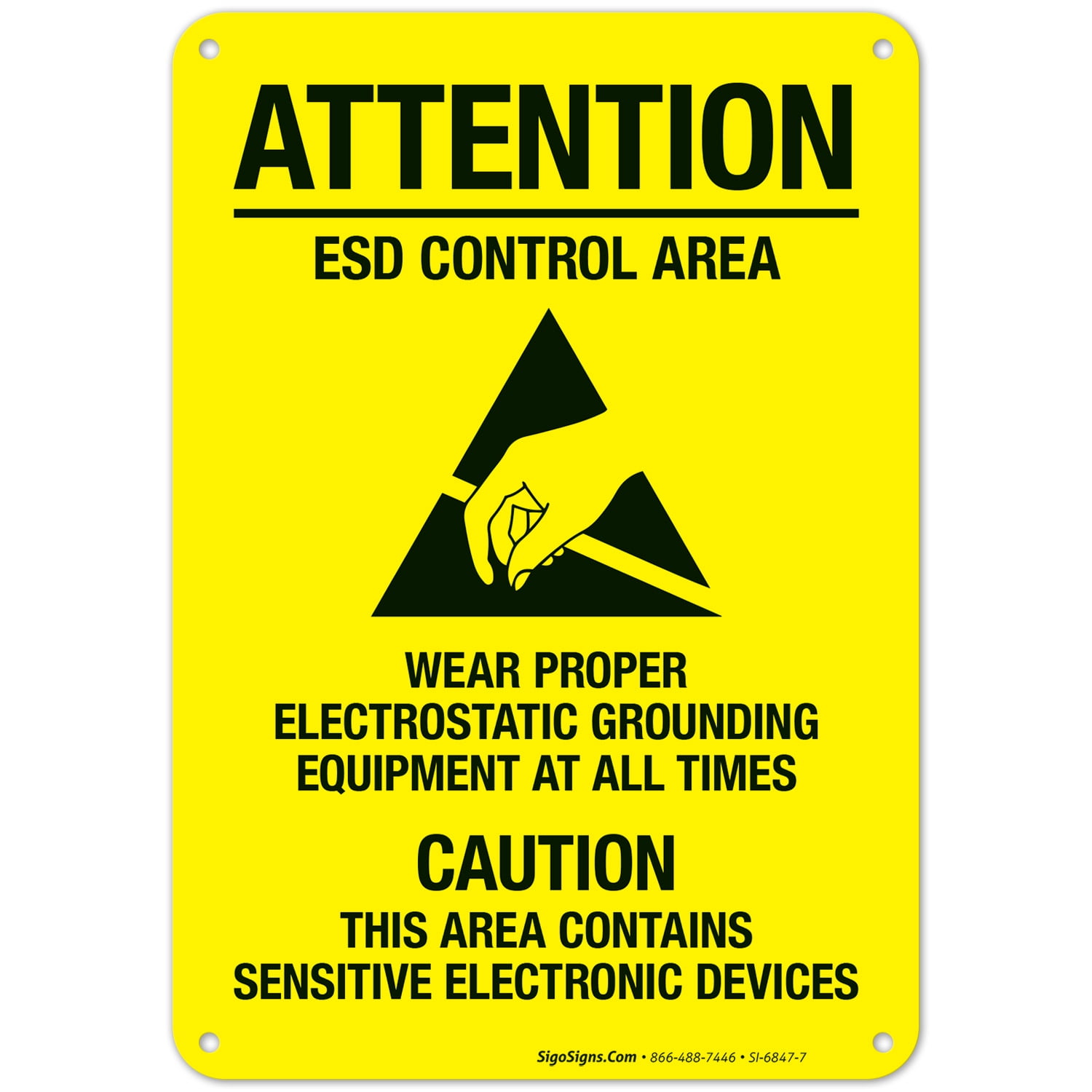 Esd Control Area Sign, - Walmart.com