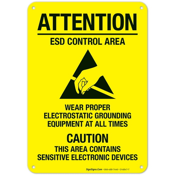 Esd Control Area Sign,