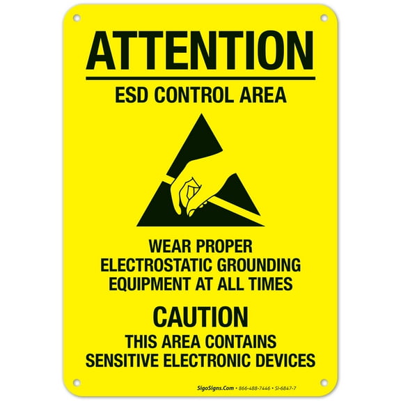 Esd Control Area Sign,