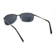 thumbnail image 4 of Mens Luxury Rimless Rectangle Oval Metal Rim Sunglasses Gunmetal - Black, 4 of 4