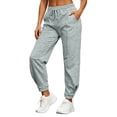 thumbnail image 3 of Tqcoqu Women's High Waist Jogger Sweatpants,Drawstring Elastic Waist Cuffed Ankle Pants with Side Pockets,Soft Athletic Workout Running Casual Trousers for Women,Gray Women's S-XXXL, 3 of 7