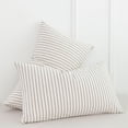 thumbnail image 6 of MooMee Striped Pillowcases 100% Washed Cotton Linen Like Textured Envelope Closure Set of 2 (White& Dark Grey Wide Stripes, King), 6 of 7