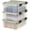 27 Qt. - 3 Pack, variant on 60 Qt Storage Bins with Gasket Seal Lid, 3 Pack - BPA-Free, Heavy Duty Moving Containers Tight Latch, Weather Proof Tote, WEATHERPRO - Clear/Chrome