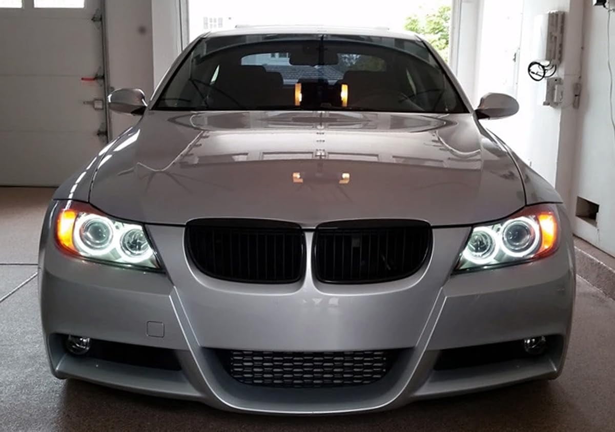 iJDMTOY White LED Angel Eye Bulbs Compatible with BMW E90 E91 325i 330i Pre-LCI, Powered by 2-Piece 3W 7000K Xenon White LED Diodes
