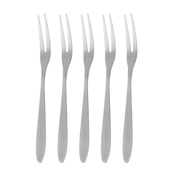 WASHWEPE Stainless Steel Appetizer Forks, 5-Piece Dessert Cocktail Fork Set for Fruit, Snacks, Party Serving