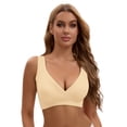 thumbnail image 4 of Unique Bargains Women's Nursing Crossover Wirefree Maternity Bra S Beige, 4 of 6