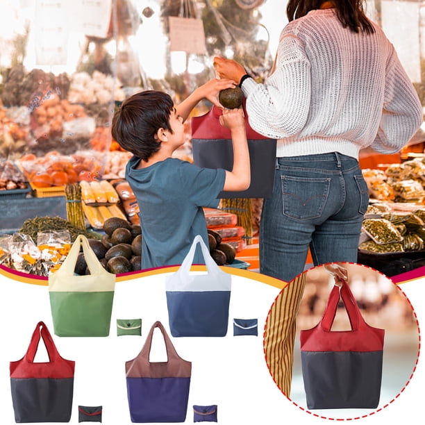 Xihbxyly Bolsas de Compra Plegables Recicladas, Diseño Ecológico y Reutilizable, Gran Capacidad, Plegables y Portátiles, Lona Duradera, Perfectas para La Compra, 63,5 X 46 X 15 Cm.