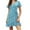 Blue, variant on YanHoo Women's Beach Dresses Ruffle Short Sleeve V Neck Waist Tie Sundress Summer Floral Print Mini Dress