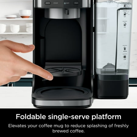 Ninja - DualBrew Hot & Iced Coffee Maker, Single-Serve, compatible with K-Cups & 12-Cup Drip Coffee Maker - Black/Stainless Steel