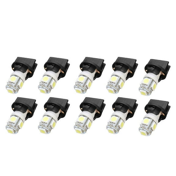 10X T10 White 5050 194 LED Bulbs Inst Ent Gauge Cluster Dash Light With Socket
